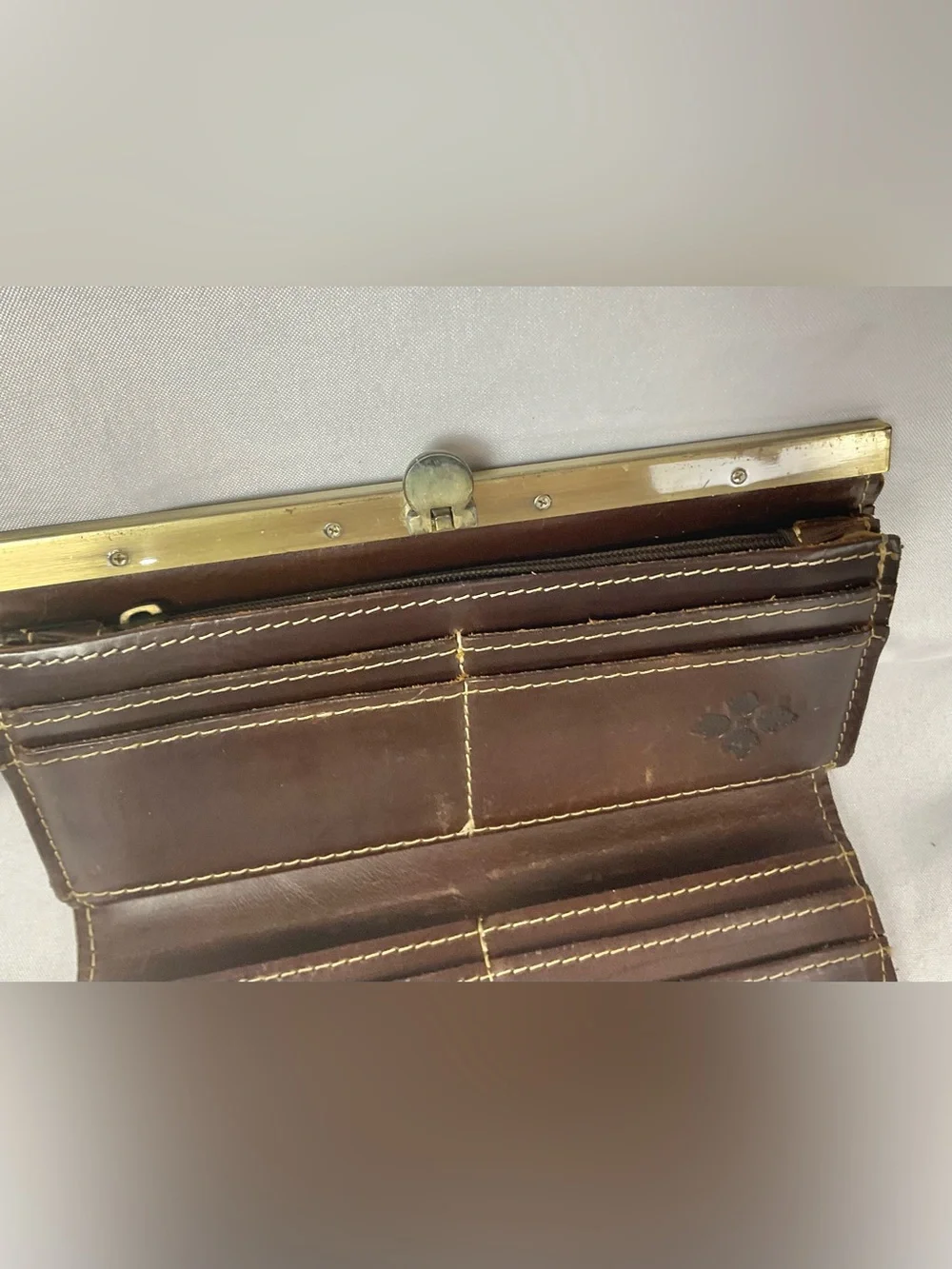 Patricia Nash Winter Bloom Leather Wallet Floral Clutch Retro Flip Clasp